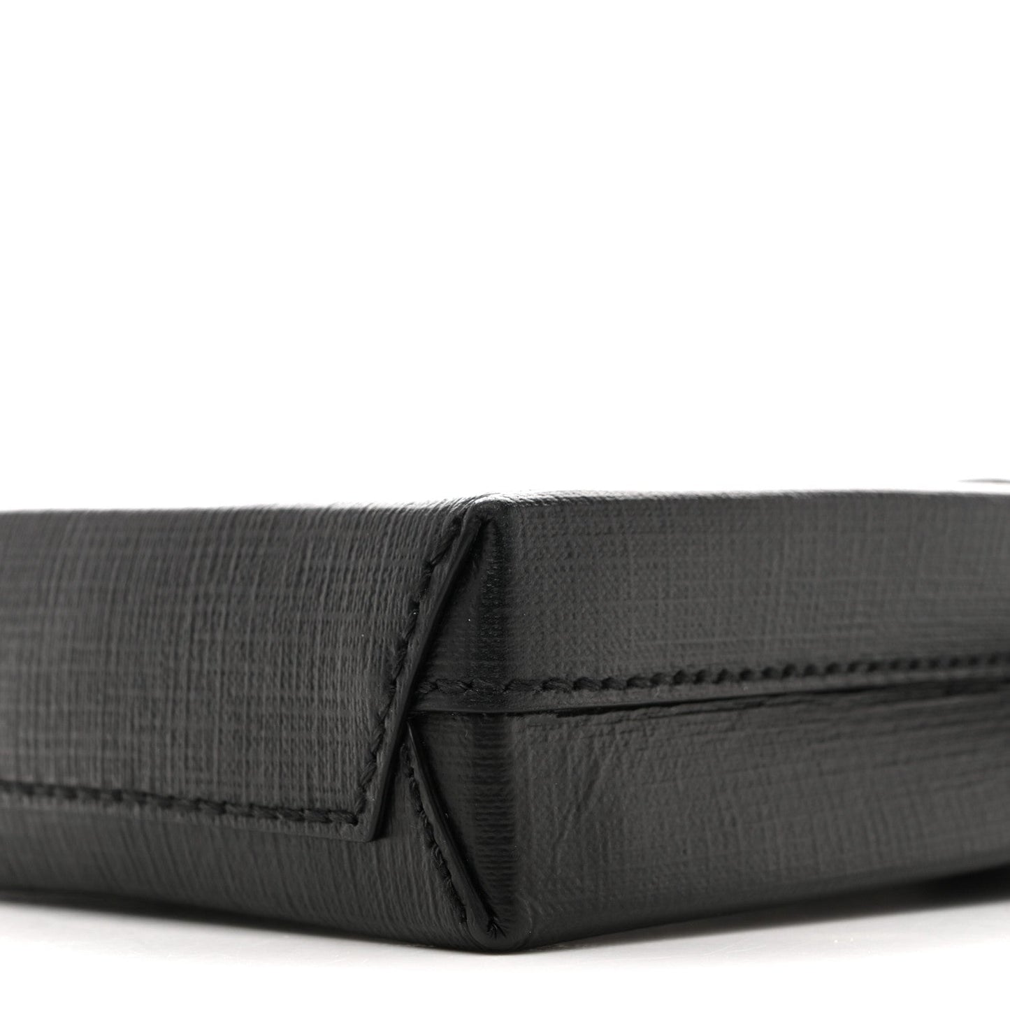 Squared Calfskin Logo Shopping Phone Holder Bag Black