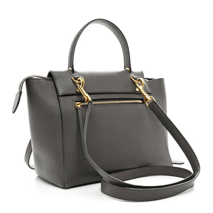 Grained Calfskin Micro Belt Bag Grey