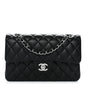 Lambskin Quilted Small Double Flap Black