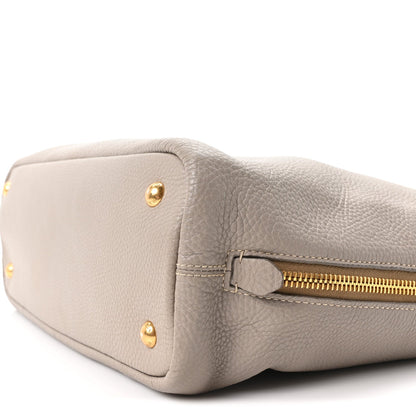 Vitello Daino Side Zip Shopper Tote Pomice