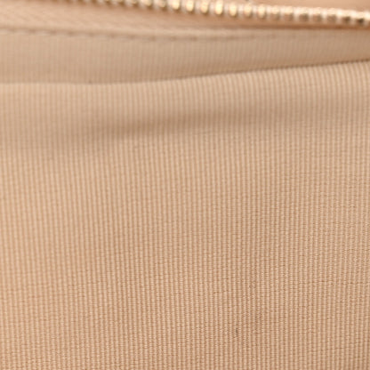 Shiny Crumpled Lambskin Quilted Small Preppy Pocket Clutch With Chain Beige
