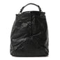 Grained Lambskin Intrecciato Large Shoulder Bag Black