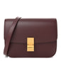 Box Calfskin Medium Classic Box Flap Bag Burgundy