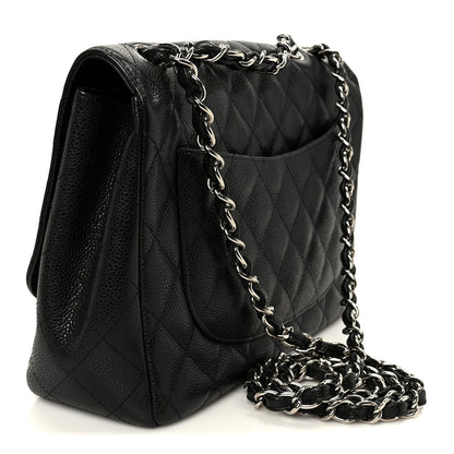 Caviar Quilted Jumbo Single Flap Black