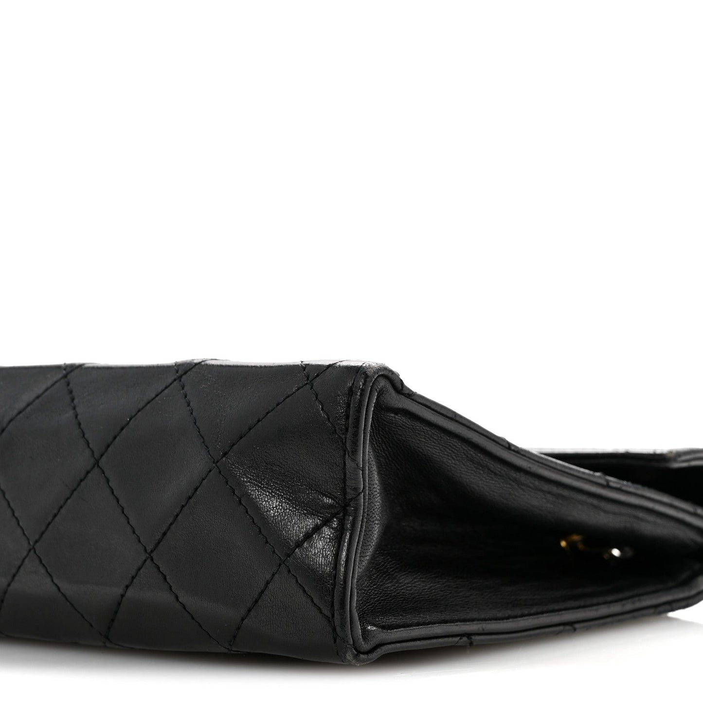 Lambskin Quilted Envelope Flap Black