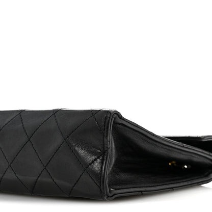 Lambskin Quilted Envelope Flap Black