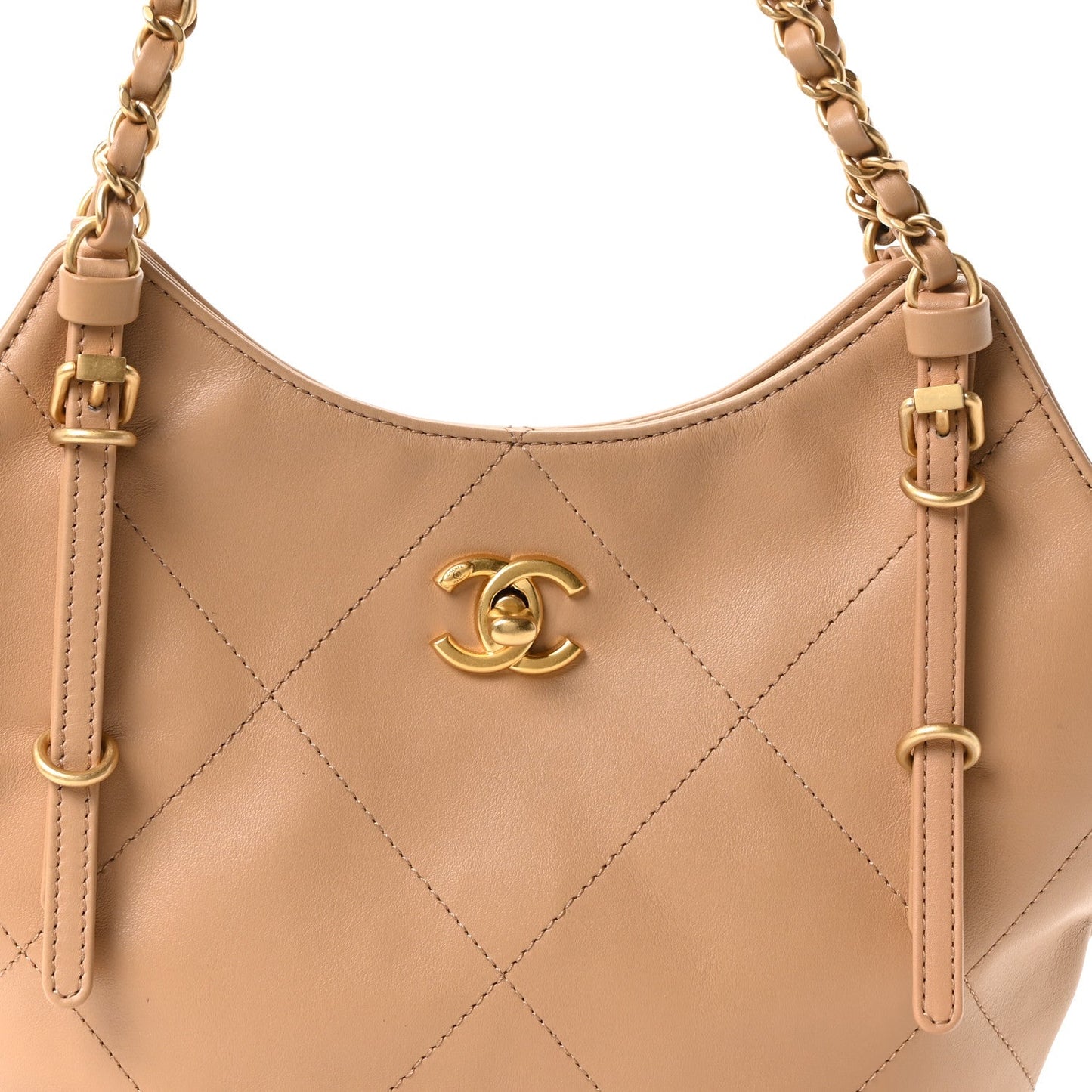Calfskin Quilted Mini Coco Shopping Bag Brown