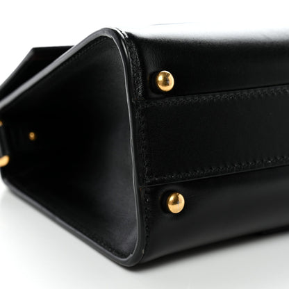 Calfskin Mini VSling Top Handle Bag Black