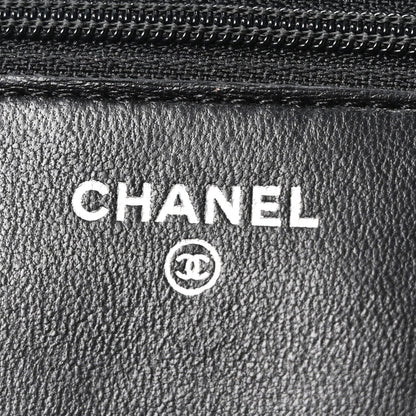 Lambskin Quilted Wallet On Chain WOC Black