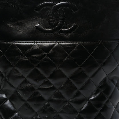 Crumpled Calfskin En Vogue Rope Hobo Bag Black