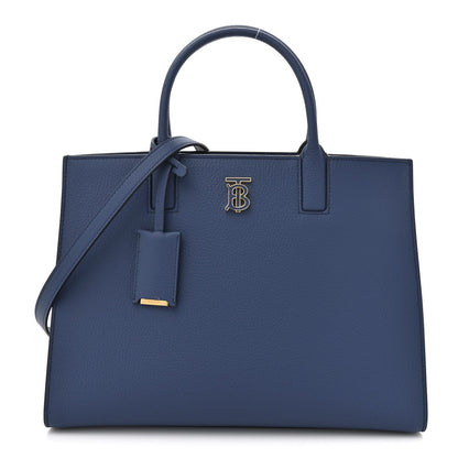 Grained Calfskin Small Frances Tote Navy