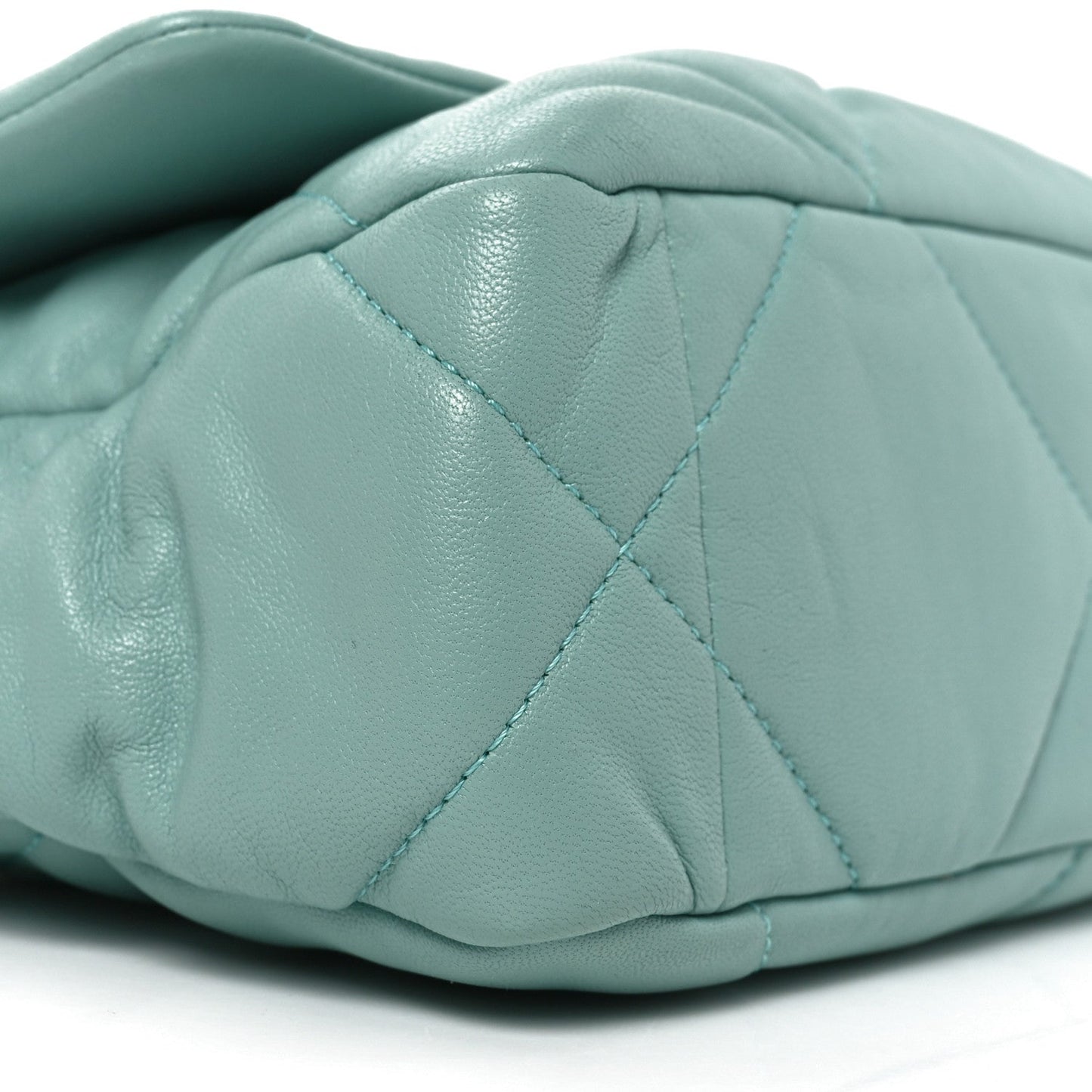 Goatskin Quilted Medium Chanel 19 Flap Light Blue