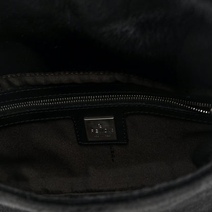 Calf Hair Baguette Black