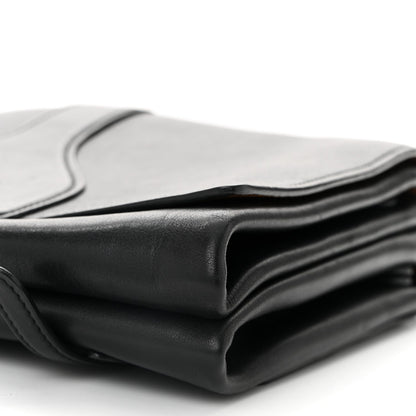 Vitello Soft Chain Flap Bag Black