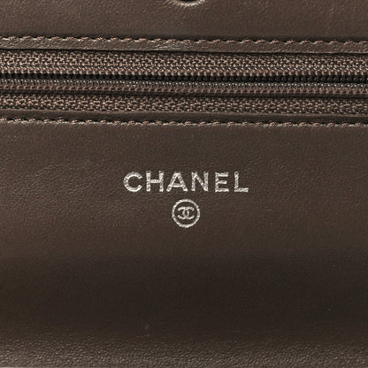 Snakeskin Wallet On Chain WOC Brown Silver