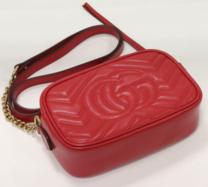 Gucci Calf GG Marmont Chain Mini Shoulder Bag 448065 DTD1T 6433
