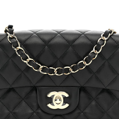 Lambskin Quilted Mini Rectangular Flap Black