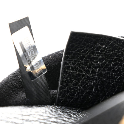Grained Calfskin Small Bracelet Hobo Bag Black