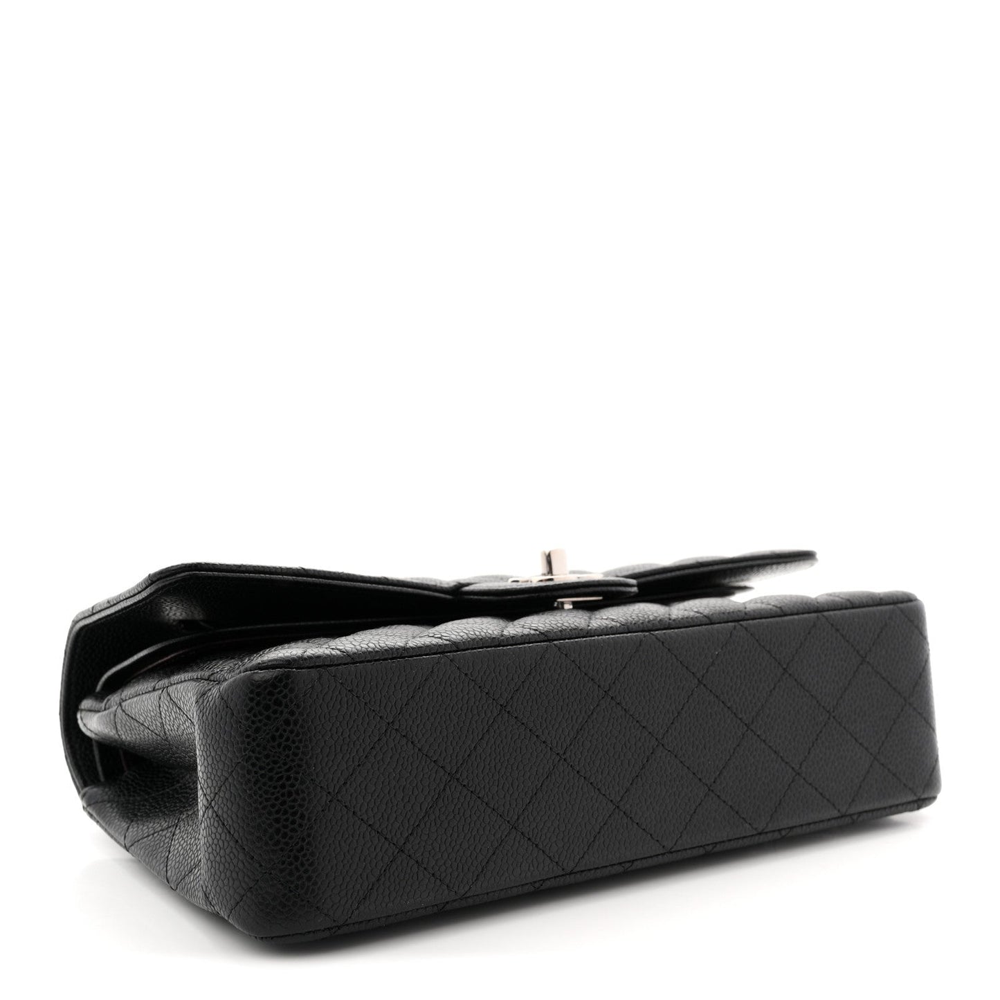 Caviar Quilted Medium Double Flap Black