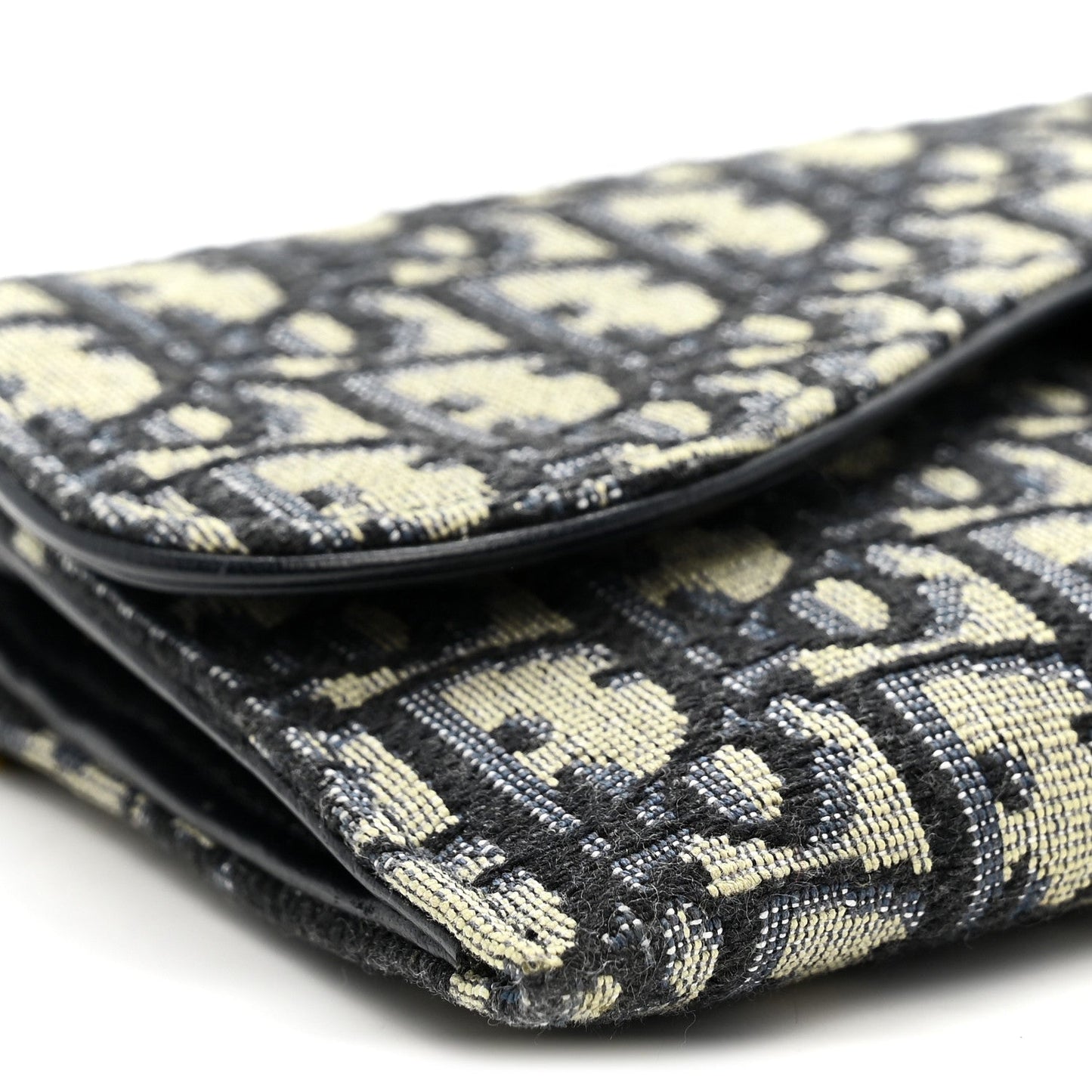 Oblique Saddle Chain Long Wallet Blue