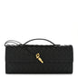 Nappa Intrecciato Long Andiamo Top Handle Clutch Black