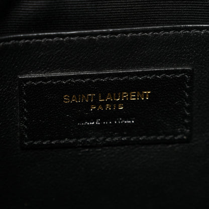 Crinkled Lambskin Matelasse Monogram Baby Niki Chain Satchel Black