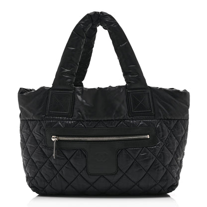 Nylon Quilted Small Coco Cocoon Tote Black