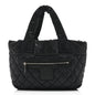 Nylon Quilted Small Coco Cocoon Tote Black