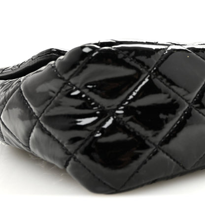 Patent Quilted Jumbo Single Flap Black