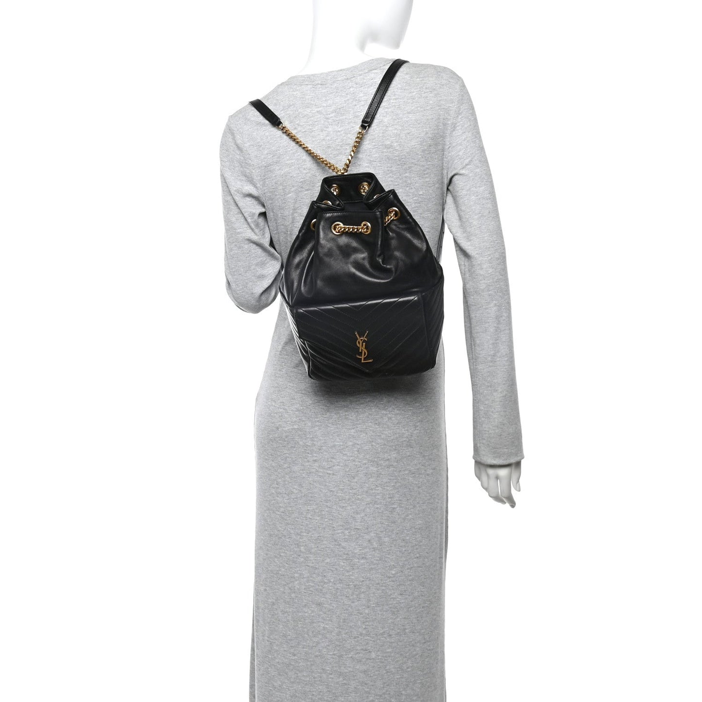 Lambskin Matelasse Monogram Joe Backpack Black