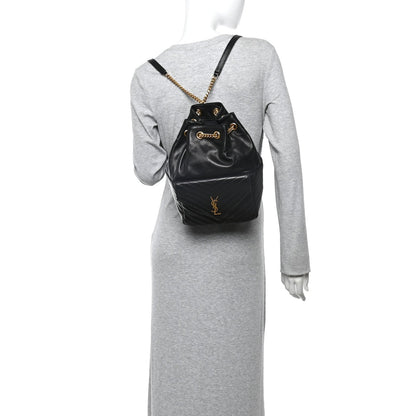 Lambskin Matelasse Monogram Joe Backpack Black