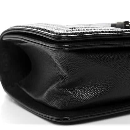 Caviar Quilted Small Boy Flap Black