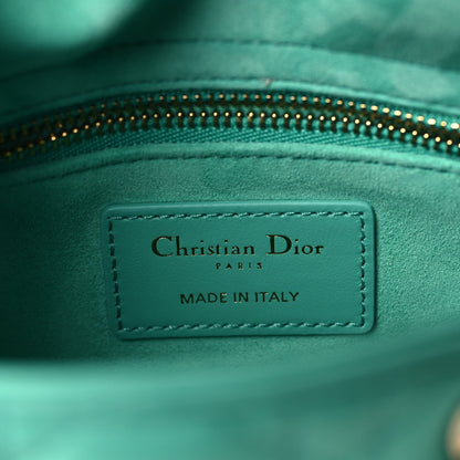 Lambskin Cannage Mini Lady Dior Aquamarina