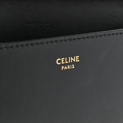 Shiny Calfskin Triomphe Margo Wallet on Chain Black