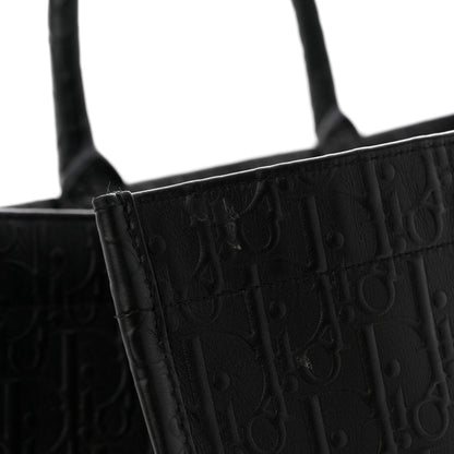 Oblique Calfskin Embossed Large Book Tote TBlack