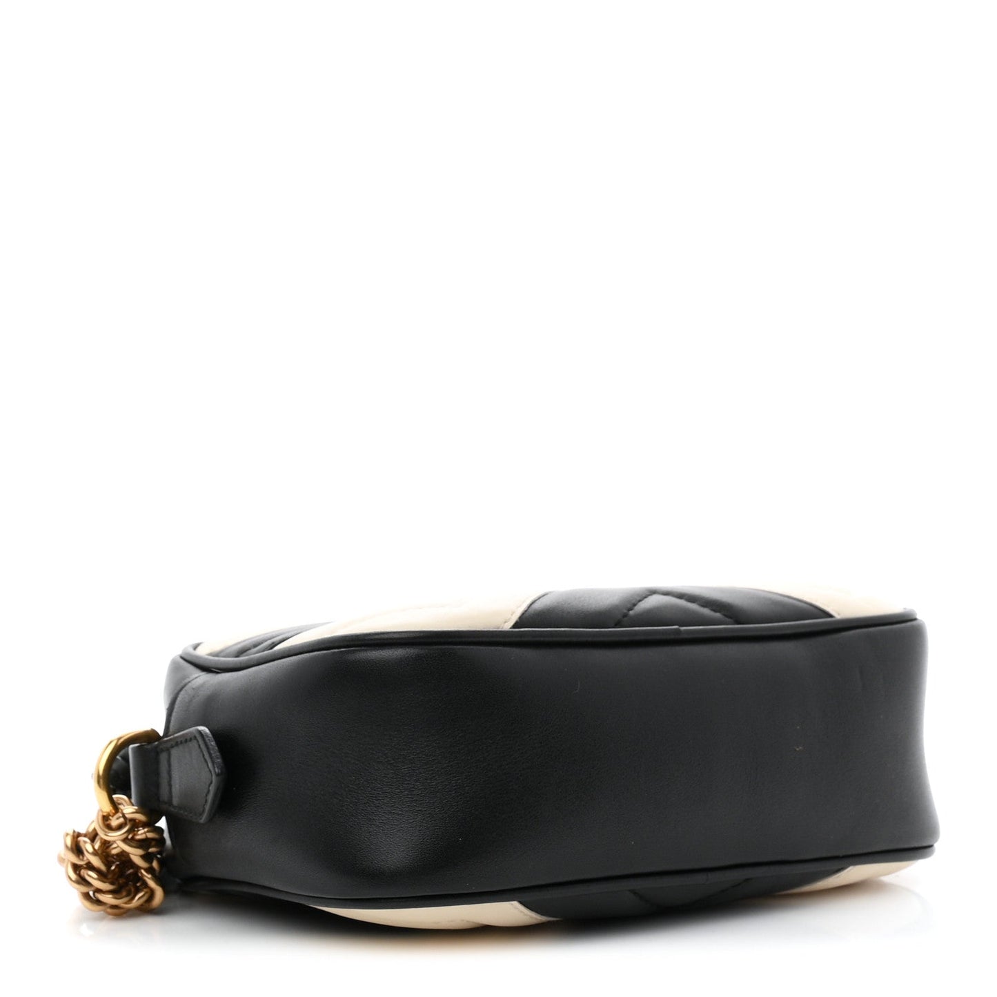 Calfskin Matelasse Mini GG Marmont Chain Shoulder Bag Black White