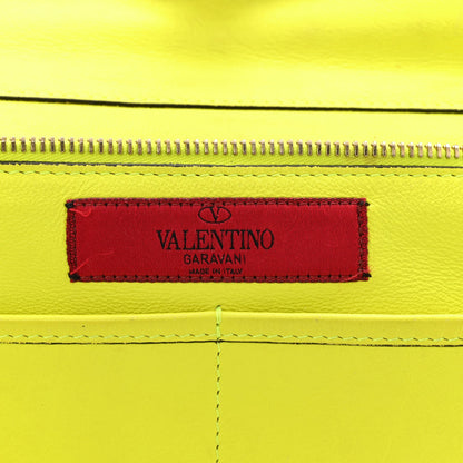 Vitello Medium Rockstud Tote Yellow Fluo