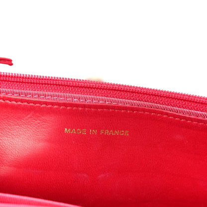 Lambskin Micro Quilted Wallet On Chain WOC Fuchsia
