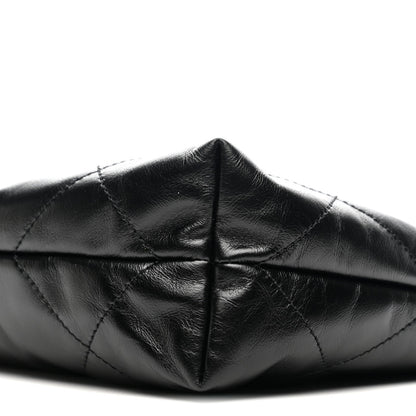 Shiny Calfskin Quilted Small Chanel 22 Black