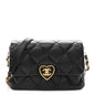 Lambskin Plexiglass Quilted Coco Love Flap Black