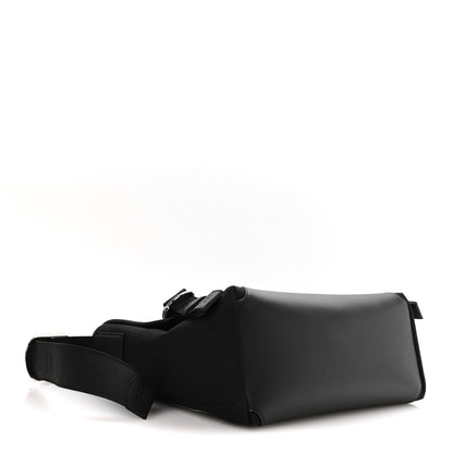 Canvas Embroidered Medium Jett Messenger Black White
