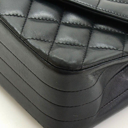 Vintage Chanel 9" Black Quilted Leather Shoulder Classic Flap Bag Excellent CC70