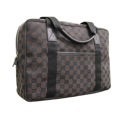 Gucci 282529 Unisex Brown Canvas Shoulder Laptop Bag Tote Handbag - Final Call