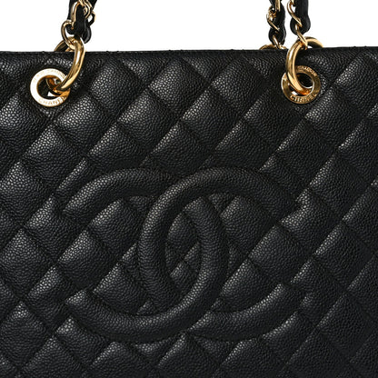 Caviar Quilted Grand Shopping Tote GST Black