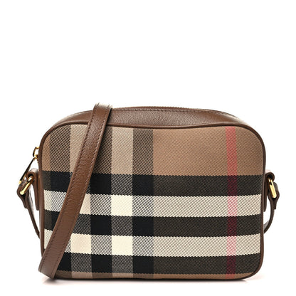 Calfskin House Check Camera Bag Earth
