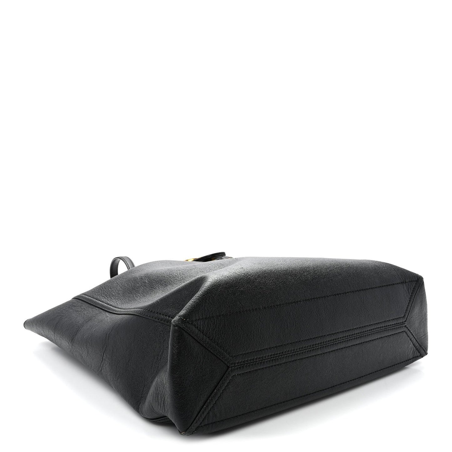 New Sakai Calfskin Lux Medium Dahlia Tote  Black