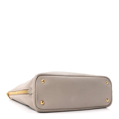 Vitello Daino Side Zip Shopper Tote Pomice