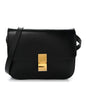 Box Calfskin Medium Classic Box Flap Bag Black