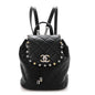 Lambskin Quilted Metallic Bubble Backpack Black