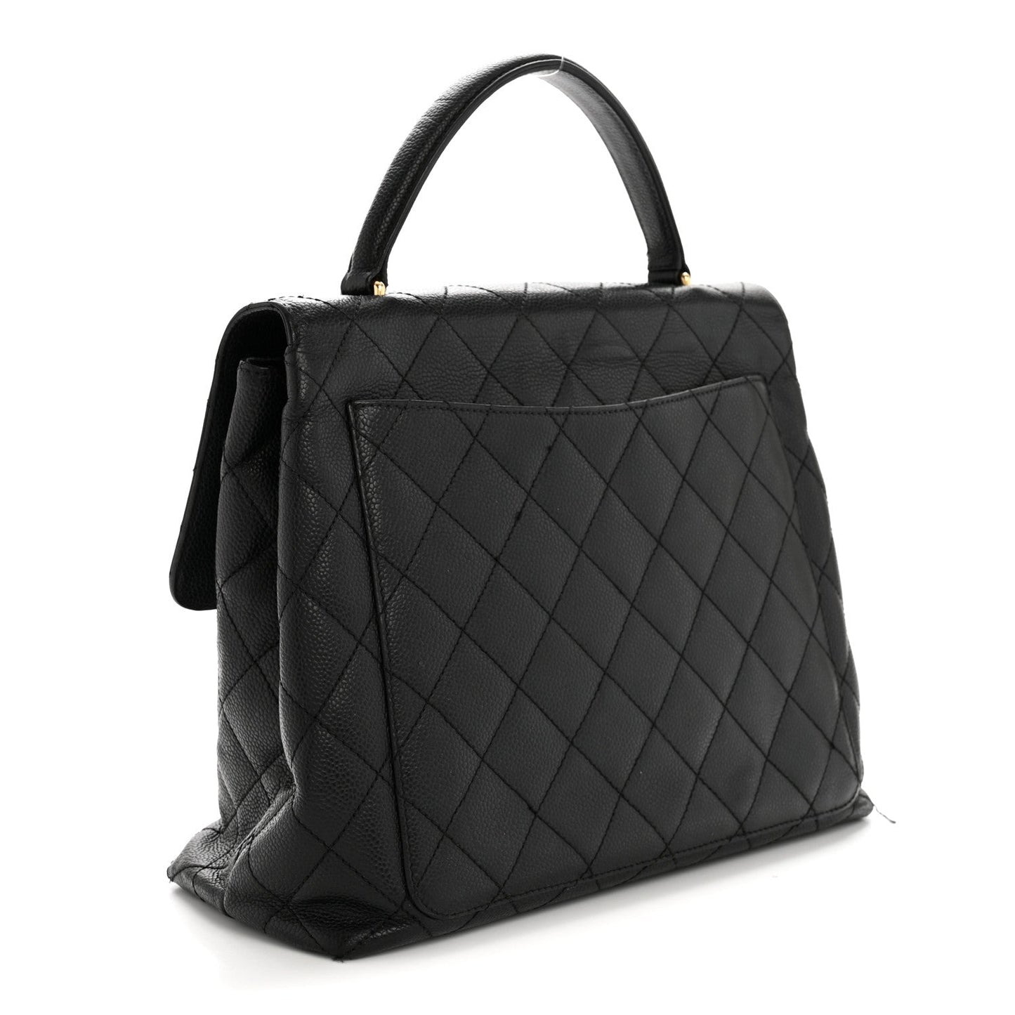Caviar Quilted Jumbo Kelly Flap Black